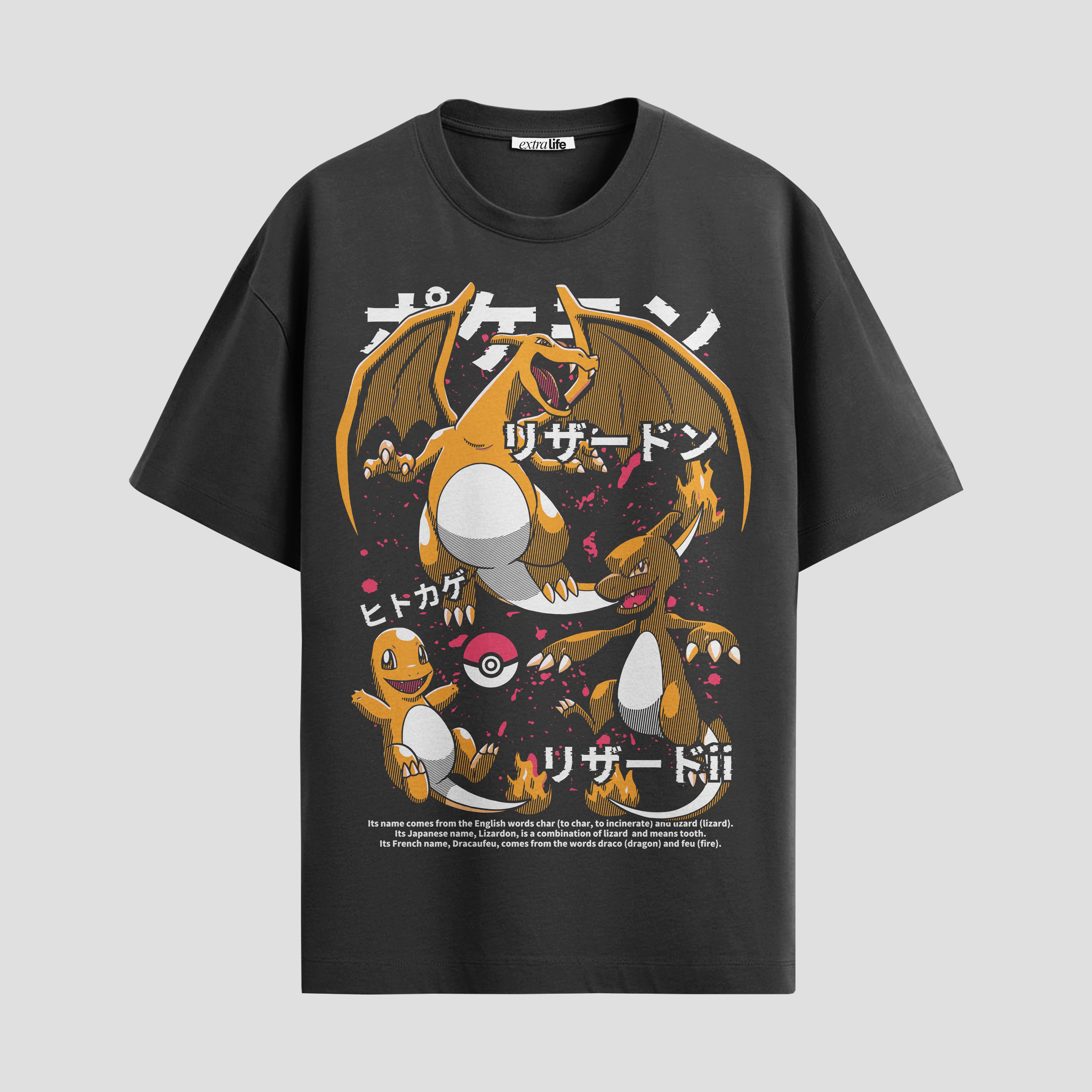 Playera urbana de anime y gaming ExtraLife MX, corte Standard Fit unisex ligero y transpirable en color Deep Black y Pure White, ropa de uso diario para gym y casual.