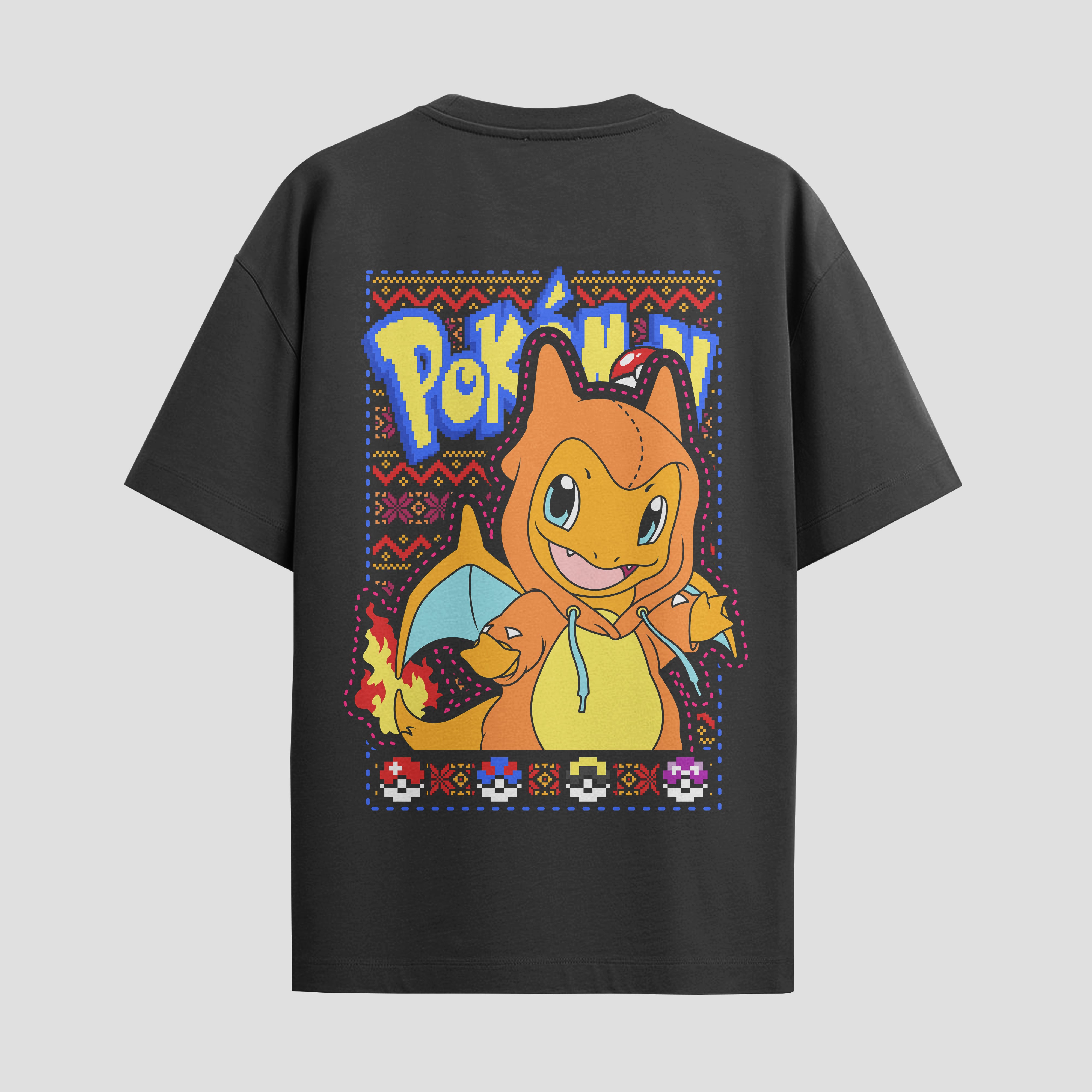 Playera urbana de anime y gaming ExtraLife MX, corte Standard Fit unisex ligero y transpirable en color Deep Black y Pure White, ropa de uso diario para gym y casual.