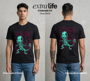 El Mundo Entrenador | Los Huesos del Fuego Rayos X #03477 - Playera Standard Fit | Deep Black - Foto en modelo