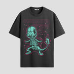 Playera urbana de anime y gaming ExtraLife MX, corte Standard Fit unisex ligero y transpirable en color Deep Black y Pure White, ropa de uso diario para gym y casual.