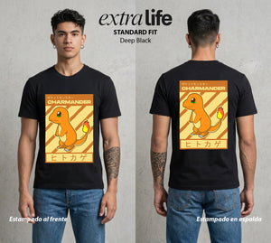 El Mundo Entrenador | La Llama del Inicio #03478 - Playera Standard Fit | Deep Black - Foto en modelo