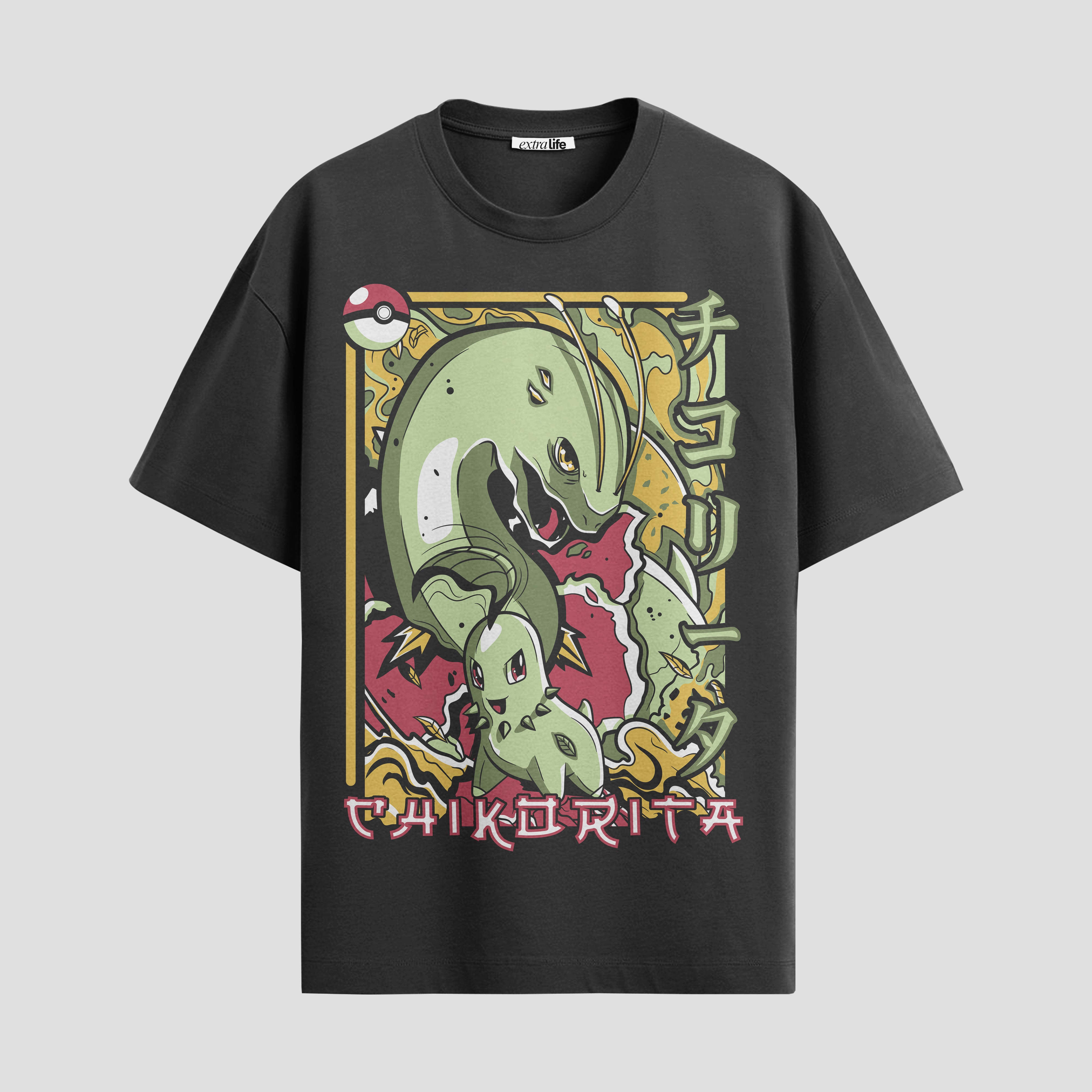 Playera urbana de anime y gaming ExtraLife MX, corte Standard Fit unisex ligero y transpirable en color Deep Black y Pure White, ropa de uso diario para gym y casual.