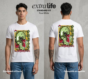 El Mundo Entrenador | La Hoja del Johto #03480 - Playera Standard Fit | Pure White - Foto en modelo