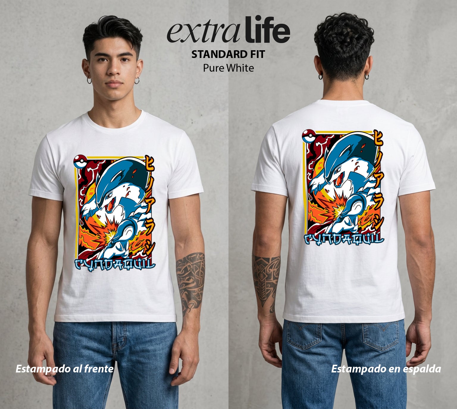 El Mundo Entrenador | El Erizo del Fuego #03482 - Playera Standard Fit | Pure White - Foto en modelo