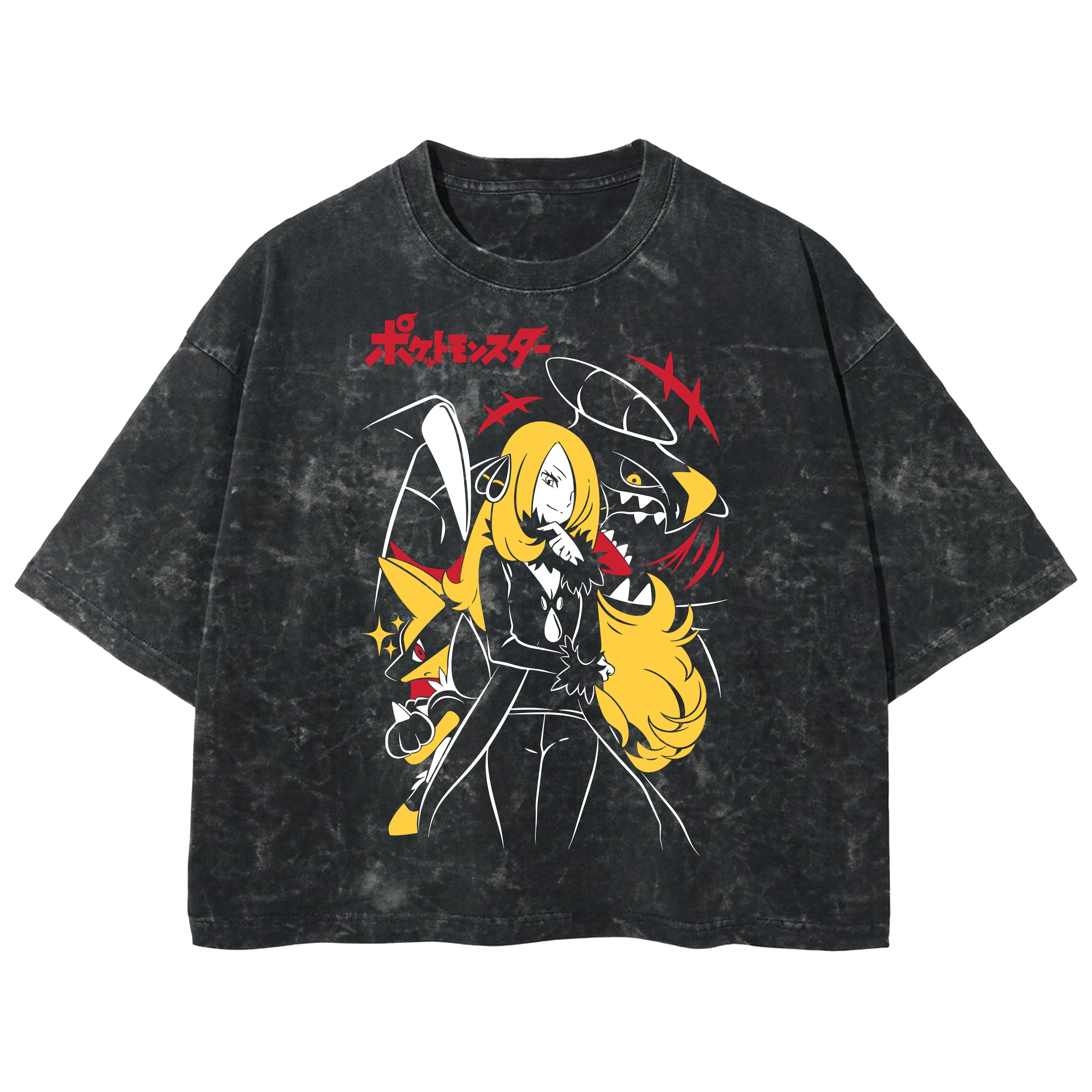 Playera streetwear premium de anime y gaming ExtraLife MX, corte boxy deluxe mineral wash heavyweight en color Acid Wash, moda urbana mexicana de culto.