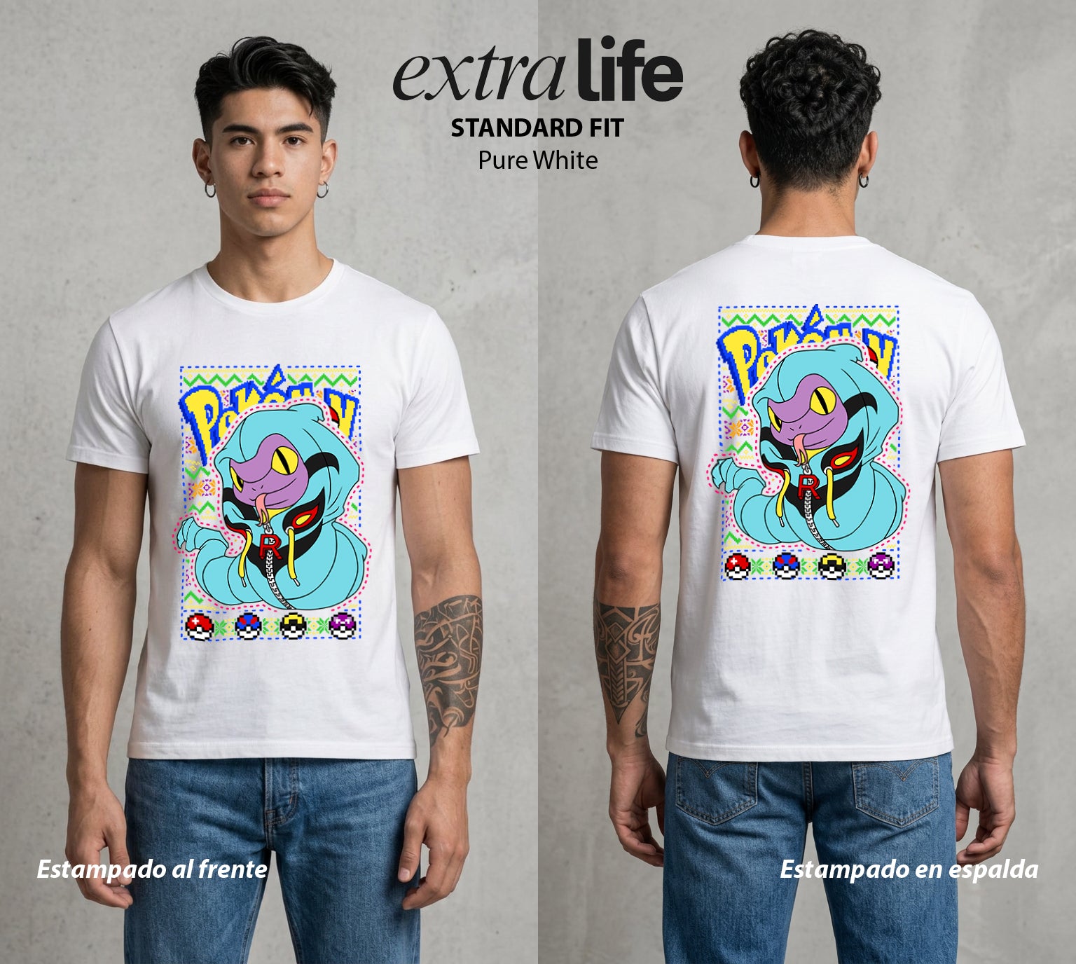 El Mundo Entrenador | La Navidad Venenosa Navidad Gamer #03488 - Playera Standard Fit | Pure White - Foto en modelo