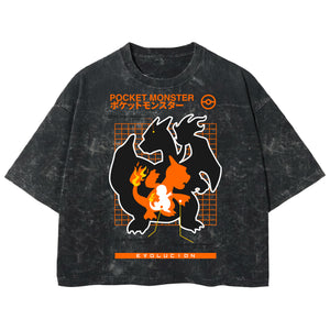 Playera streetwear premium de anime y gaming ExtraLife MX, corte boxy deluxe mineral wash heavyweight en color Acid Wash, moda urbana mexicana de culto.