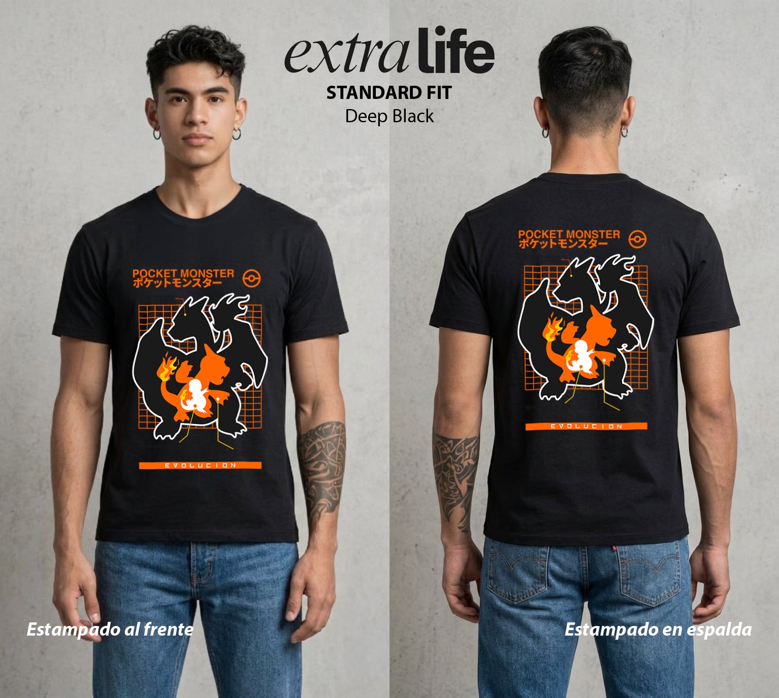 El Mundo Entrenador | La Evolucion del Bien Evolucion #03490 - Playera Standard Fit | Deep Black - Foto en modelo