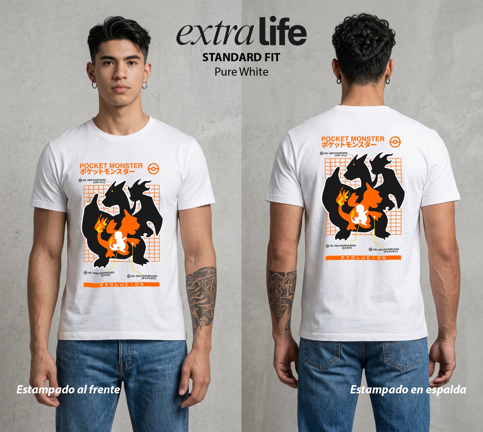 El Mundo Entrenador | La Evolucion del Bien Evolucion #03490 - Playera Standard Fit | Pure White - Foto en modelo