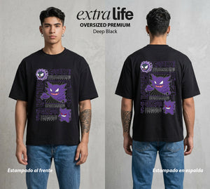 El Mundo Entrenador | La Evolucion del Miedo Evolucion #03495 - Playera Oversized Premium | Deep Black - Foto en modelo