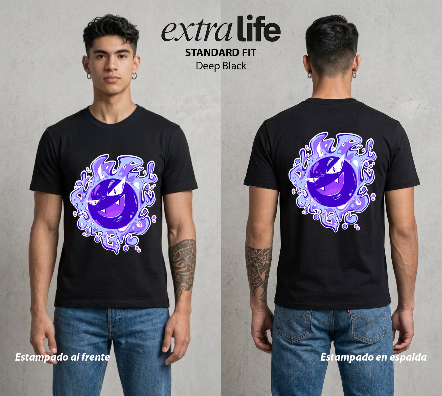 El Mundo Entrenador | El Gas del Fantasma #03496 - Playera Standard Fit | Deep Black - Foto en modelo