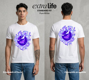 El Mundo Entrenador | El Gas del Fantasma #03496 - Playera Standard Fit | Pure White - Foto en modelo