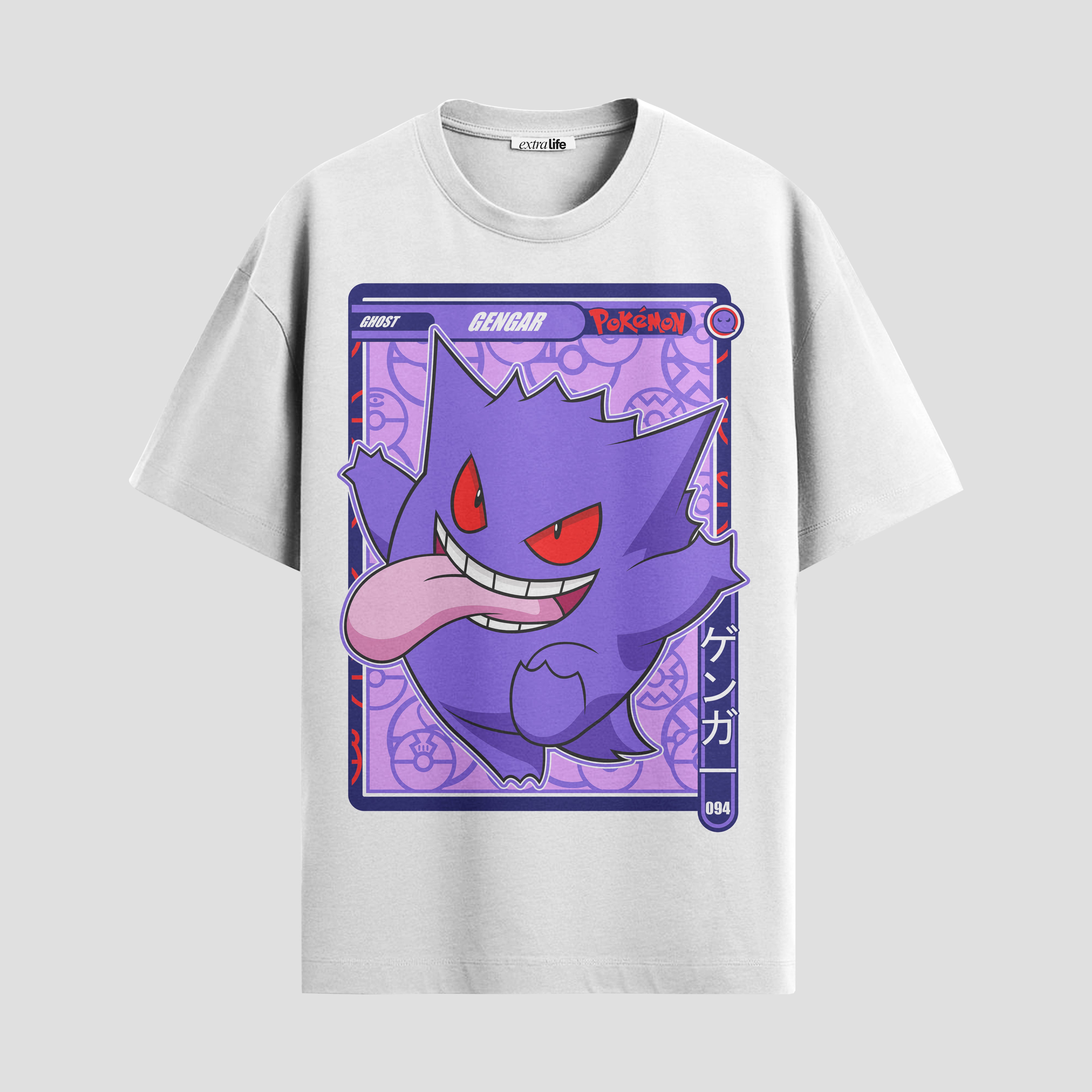 Playera urbana de anime y gaming ExtraLife MX, corte Standard Fit unisex ligero y transpirable en color Deep Black y Pure White, ropa de uso diario para gym y casual.