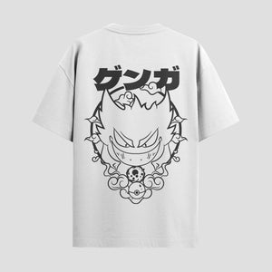 Playera urbana de anime y gaming ExtraLife MX, corte Standard Fit unisex ligero y transpirable en color Deep Black y Pure White, ropa de uso diario para gym y casual.