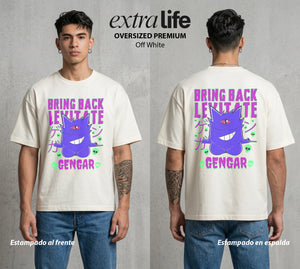 El Mundo Entrenador | La Sombra de la Noche #03501 - Playera Oversized Premium | Off White - Foto en modelo