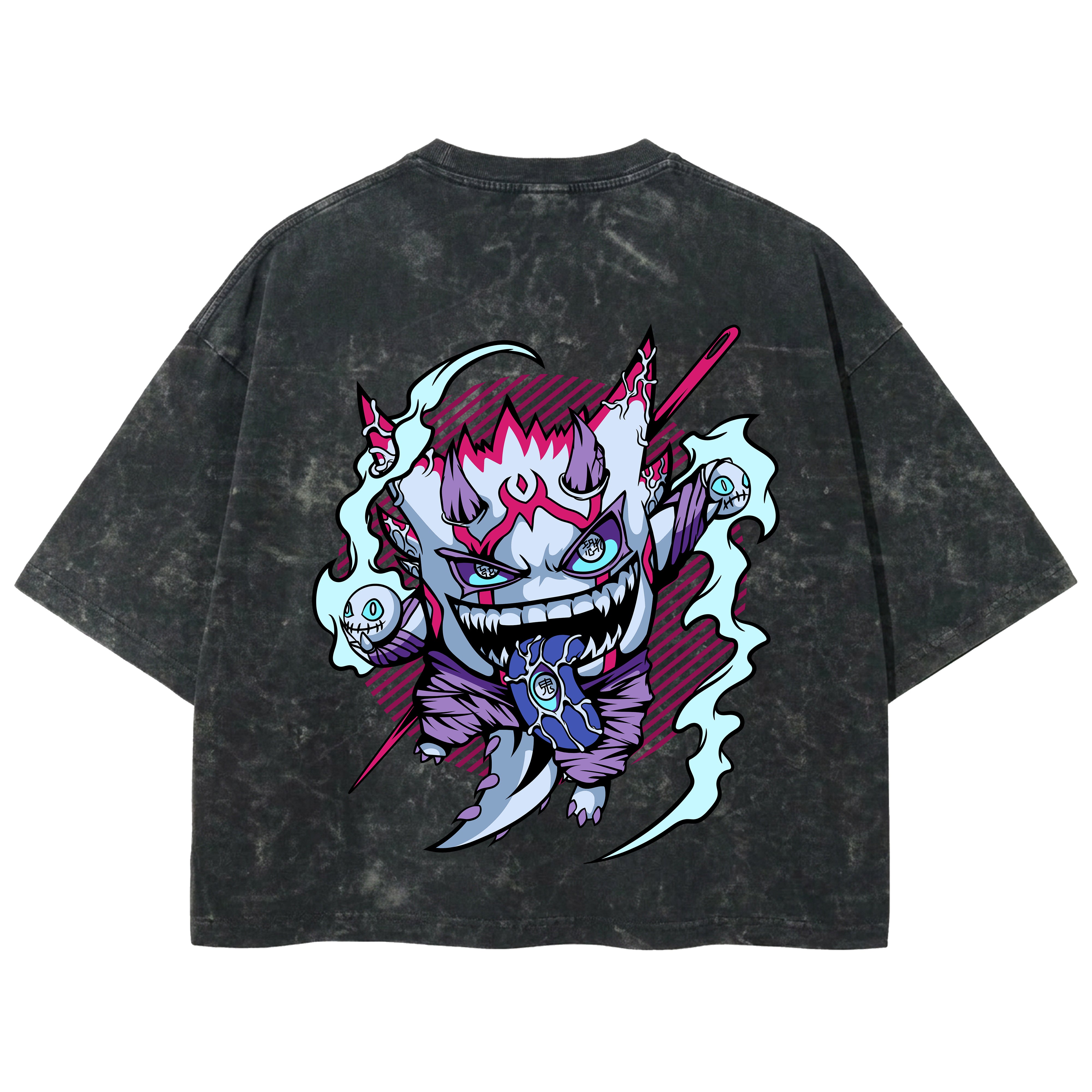 Playera streetwear premium de anime y gaming ExtraLife MX, corte boxy deluxe mineral wash heavyweight en color Acid Wash, moda urbana mexicana de culto.