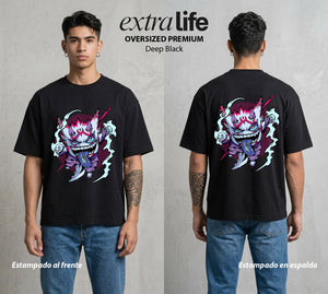El Mundo Entrenador | La Sombra de la Noche #03504 - Playera Oversized Premium | Deep Black - Foto en modelo