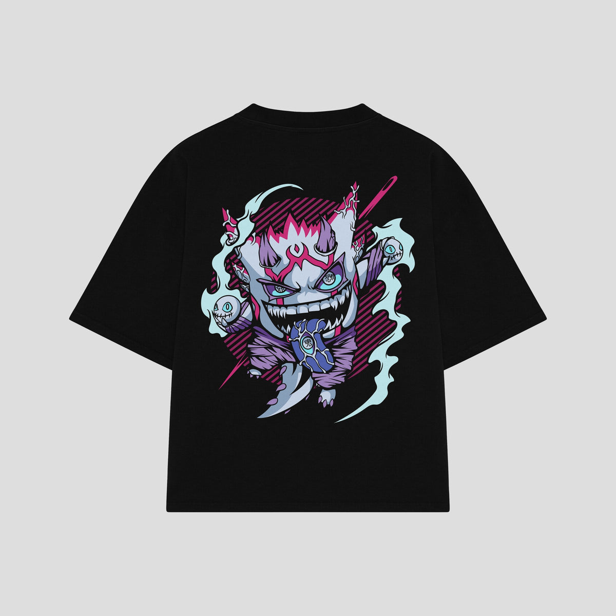 Playera streetwear premium de anime y gaming ExtraLife MX, corte oversized drop shoulder ligero y fresco en color Deep Black y Off-White, moda urbana mexicana de culto.