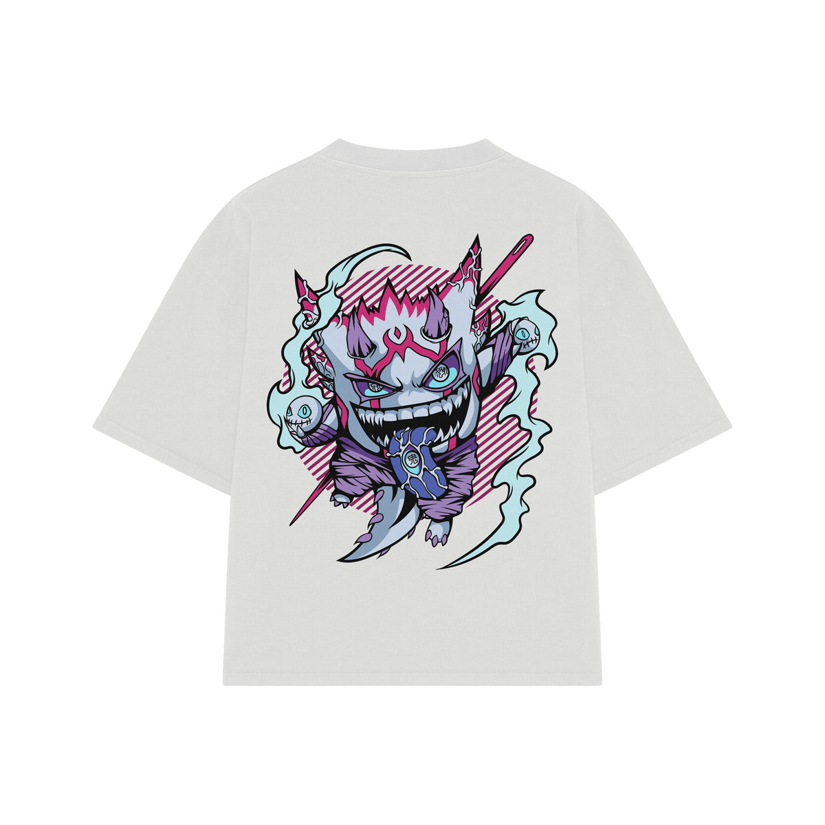 Playera streetwear premium de anime y gaming ExtraLife MX, corte oversized drop shoulder ligero y fresco en color Deep Black y Off-White, moda urbana mexicana de culto.