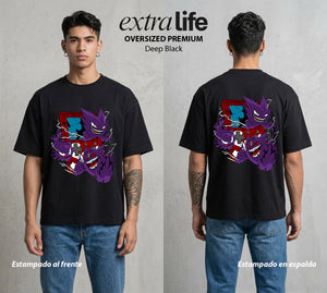 El Mundo Entrenador | La Sombra de la Noche #03505 - Playera Oversized Premium | Deep Black - Foto en modelo