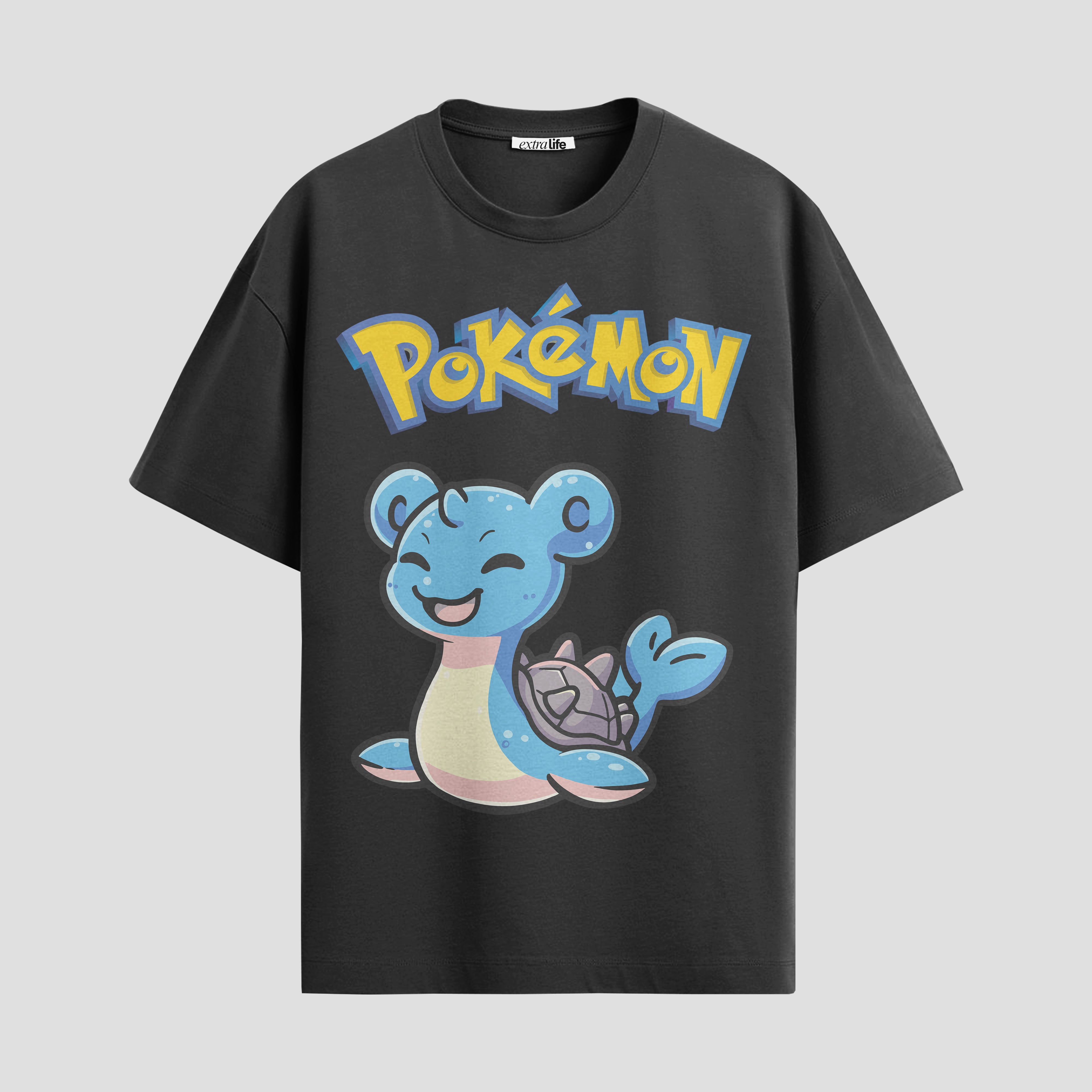 Playera urbana de anime y gaming ExtraLife MX, corte Standard Fit unisex ligero y transpirable en color Deep Black y Pure White, ropa de uso diario para gym y casual.