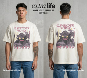 El Mundo Entrenador | El Pueblo del Silencio #03517 - Playera Oversized Premium | Off White - Foto en modelo