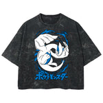 Playera streetwear premium de anime y gaming ExtraLife MX, corte boxy deluxe mineral wash heavyweight en color Acid Wash, moda urbana mexicana de culto.