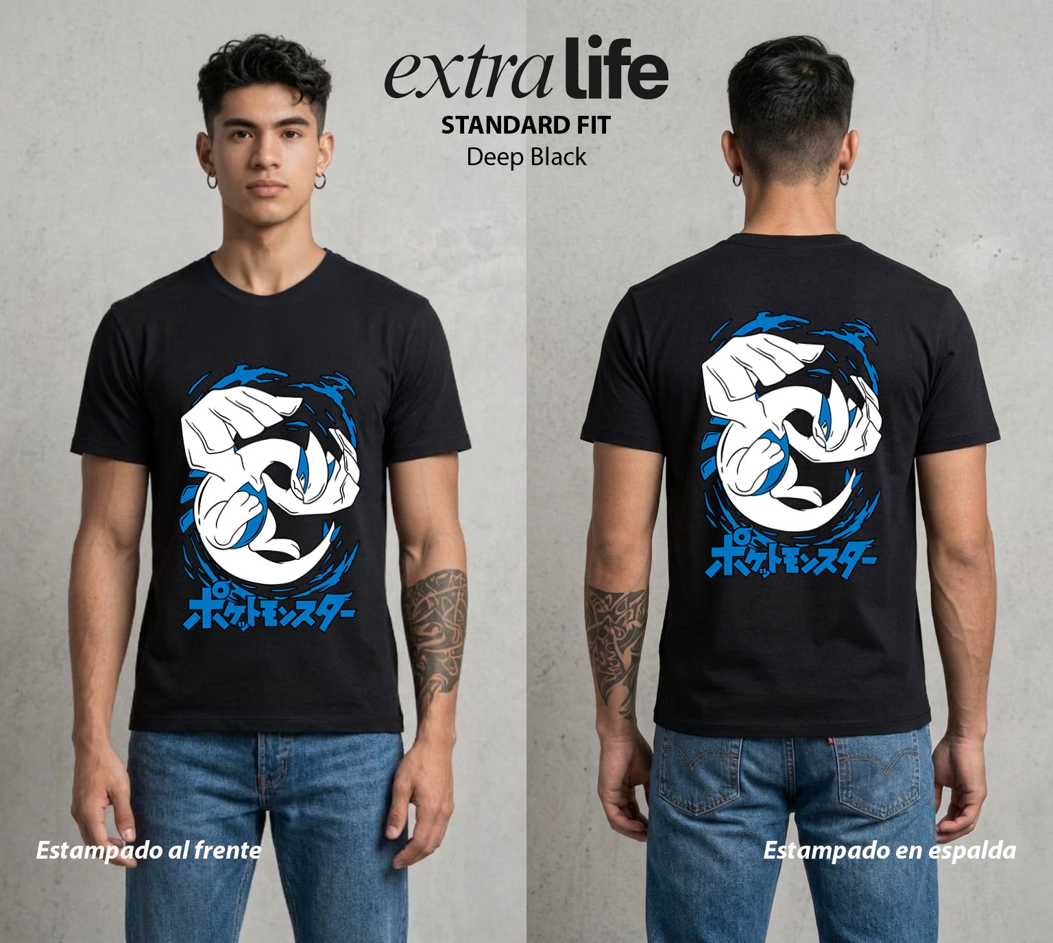 El Mundo Entrenador | El Guardian del Mar #03519 - Playera Standard Fit | Deep Black - Foto en modelo