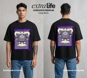 El Mundo Entrenador | El Mega Veneno #03523 - Playera Oversized Premium | Deep Black - Foto en modelo