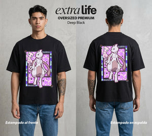 El Mundo Entrenador | El Clon del Poder #03526 - Playera Oversized Premium | Deep Black - Foto en modelo