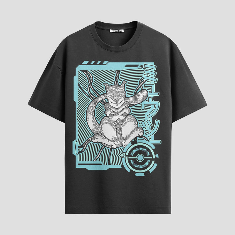 Playera urbana de anime y gaming ExtraLife MX, corte Standard Fit unisex ligero y transpirable en color Deep Black y Pure White, ropa de uso diario para gym y casual.