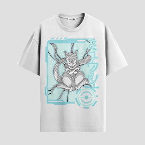 Playera urbana de anime y gaming ExtraLife MX, corte Standard Fit unisex ligero y transpirable en color Deep Black y Pure White, ropa de uso diario para gym y casual.