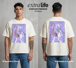 El Mundo Entrenador | El Clon del Poder #03528 - Playera Oversized Premium | Off White - Foto en modelo