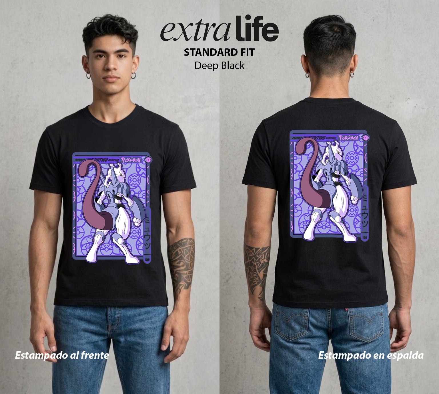 El Mundo Entrenador | El Clon del Poder #03528 - Playera Standard Fit | Deep Black - Foto en modelo