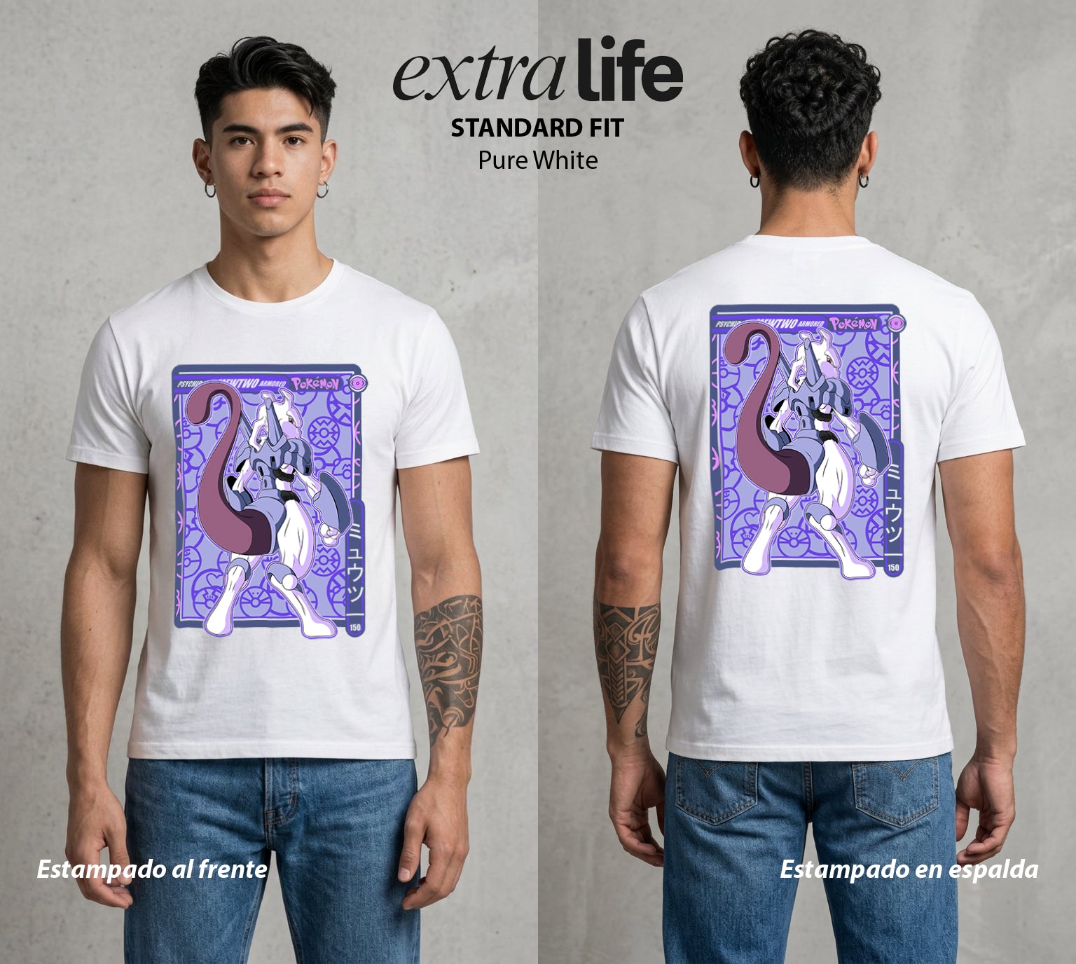 El Mundo Entrenador | El Clon del Poder #03528 - Playera Standard Fit | Pure White - Foto en modelo