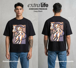 El Mundo Entrenador | El Clon del Poder Evolucion #03529 - Playera Oversized Premium | Deep Black - Foto en modelo