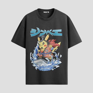 Playera urbana de anime y gaming ExtraLife MX, corte Standard Fit unisex ligero y transpirable en color Deep Black y Pure White, ropa de uso diario para gym y casual.