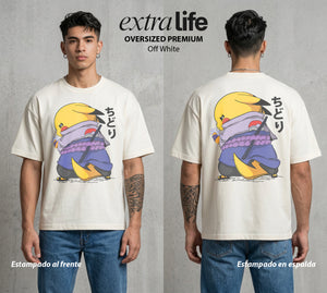 El Mundo Entrenador | El Relampago del Clan #03544 - Playera Oversized Premium | Off White - Foto en modelo