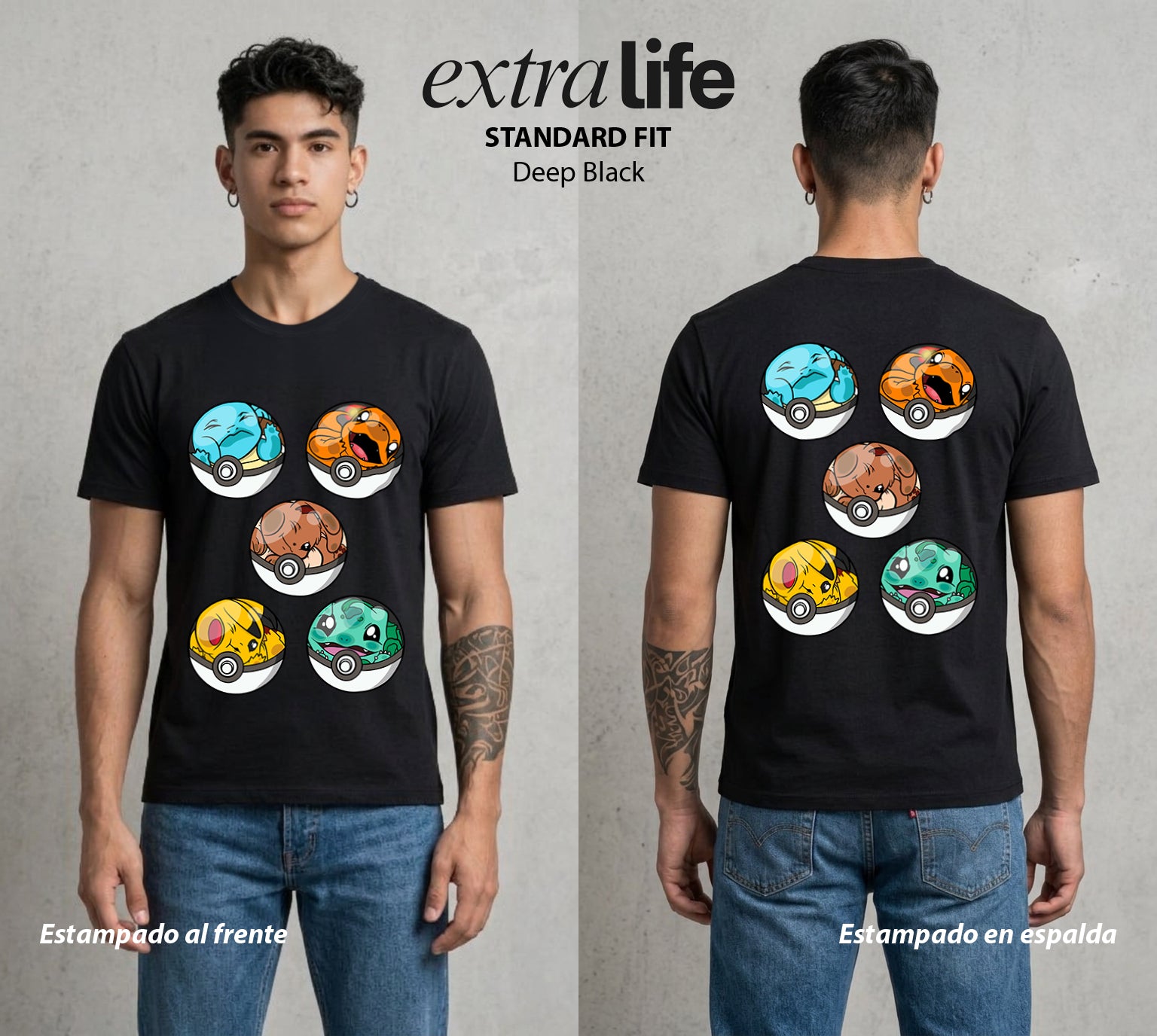 El Mundo Entrenador | Las Esferas del Maestro #03546 - Playera Standard Fit | Deep Black - Foto en modelo