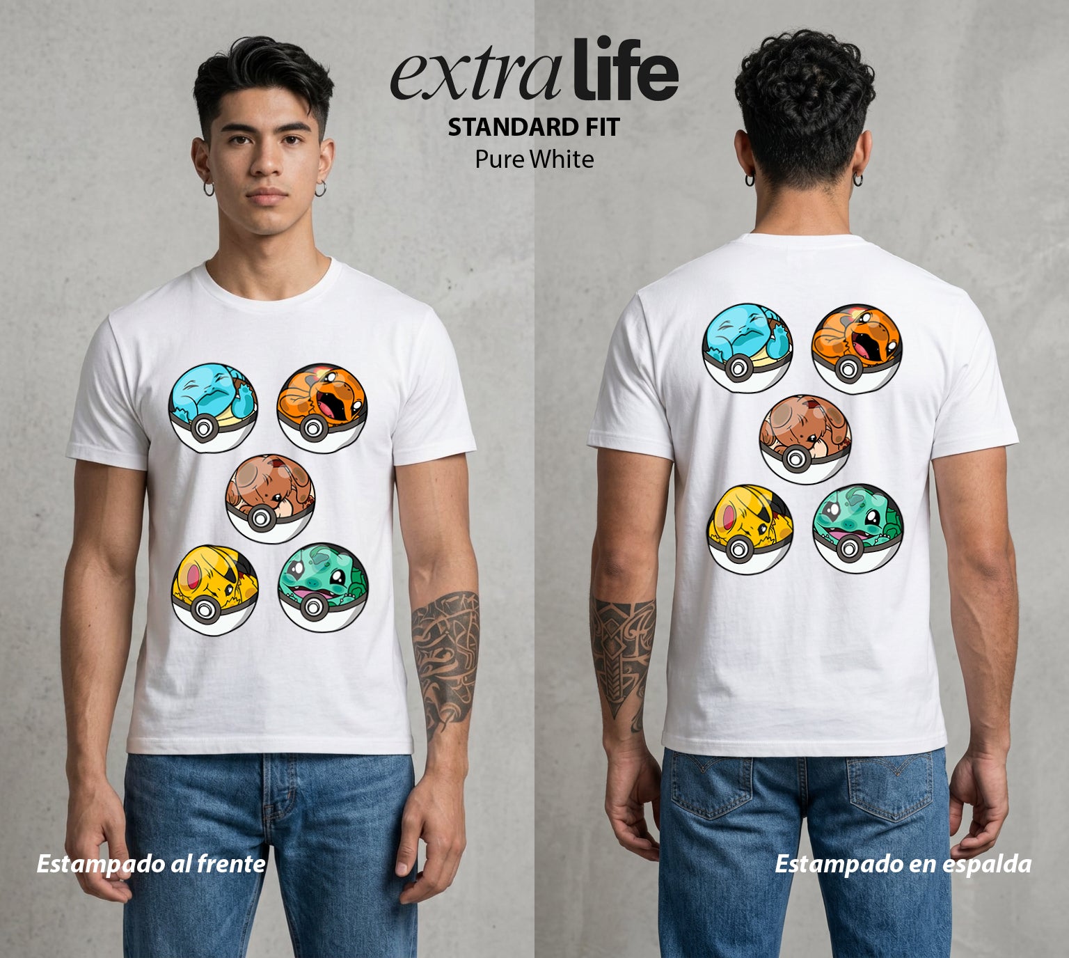 El Mundo Entrenador | Las Esferas del Maestro #03546 - Playera Standard Fit | Pure White - Foto en modelo
