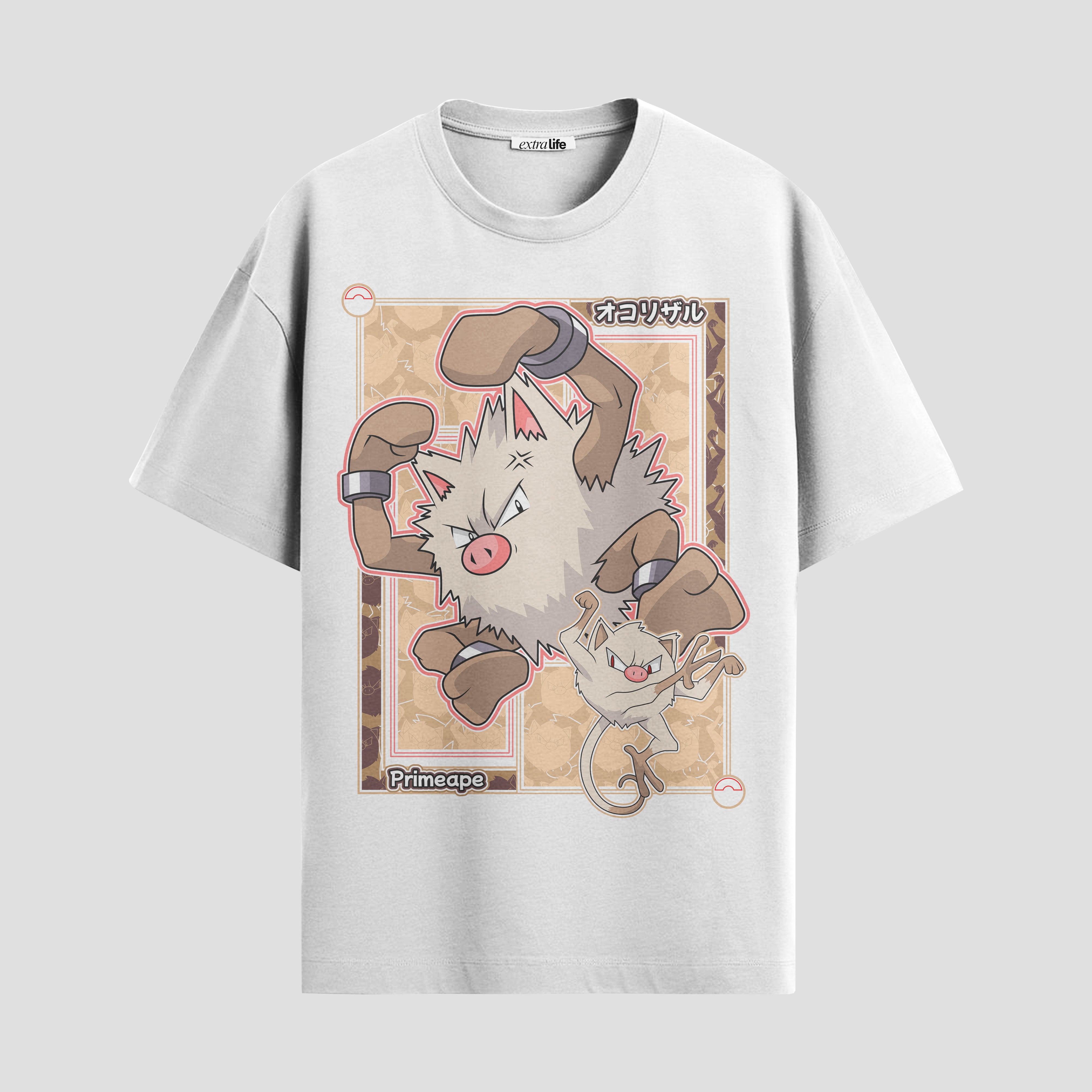 Playera urbana de anime y gaming ExtraLife MX, corte Standard Fit unisex ligero y transpirable en color Deep Black y Pure White, ropa de uso diario para gym y casual.