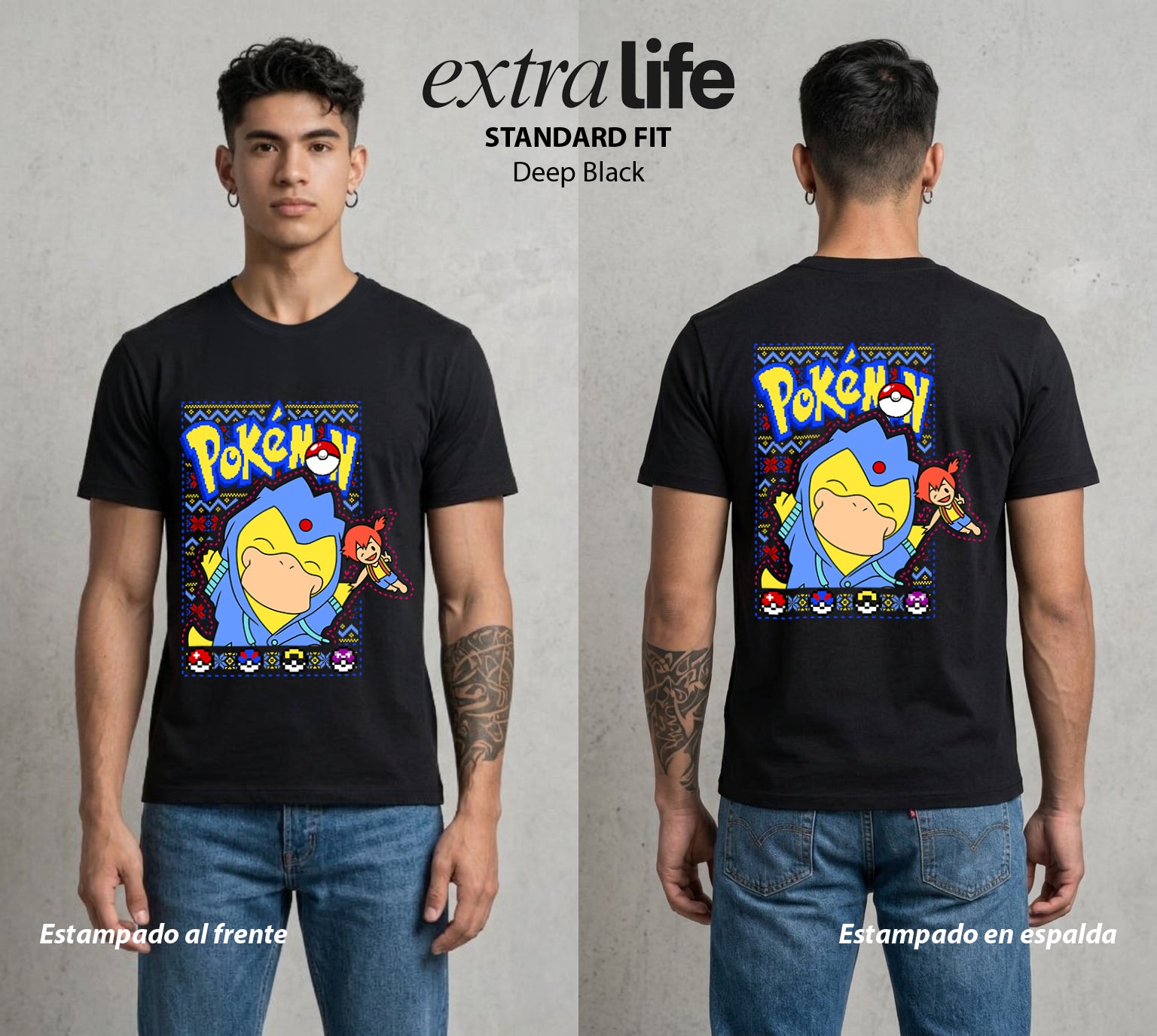 El Mundo Entrenador | La Navidad del Dolor Navidad Gamer #03548 - Playera Standard Fit | Deep Black - Foto en modelo