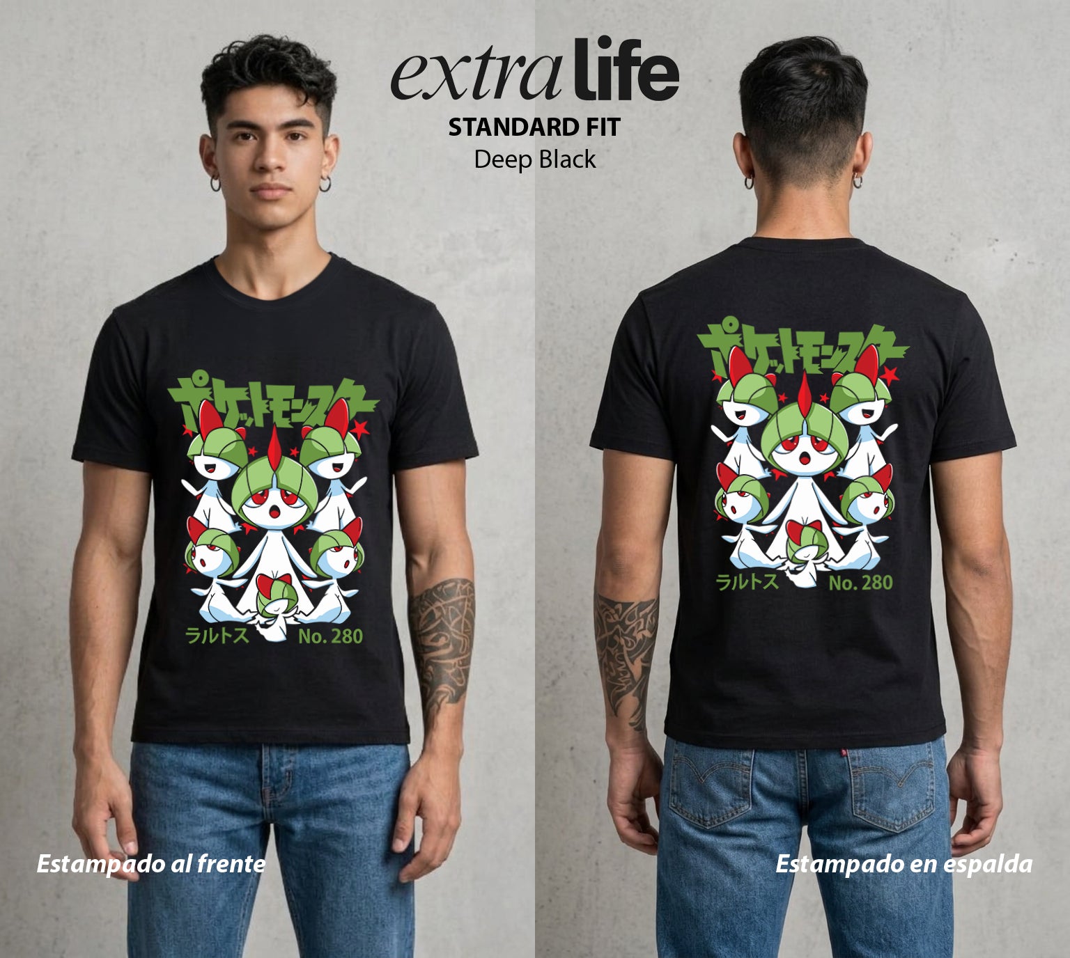 El Mundo Entrenador | El Embrion Psiquico #03550 - Playera Standard Fit | Deep Black - Foto en modelo