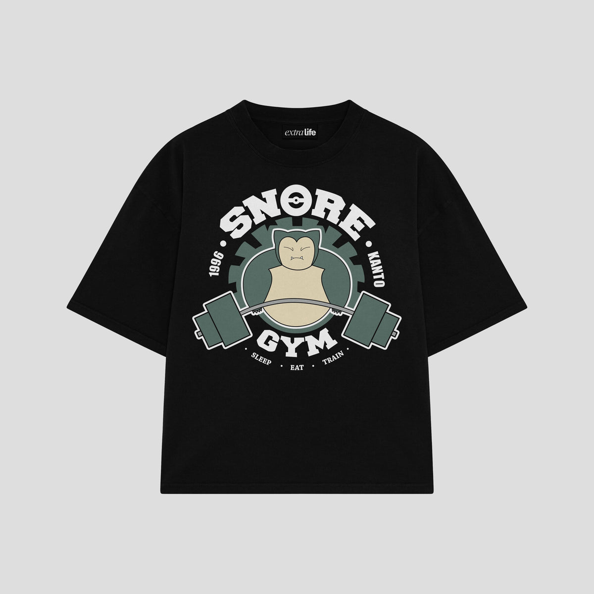 Playera streetwear premium de anime y gaming ExtraLife MX, corte oversized drop shoulder ligero y fresco en color Deep Black y Off-White, moda urbana mexicana de culto.