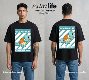 El Mundo Entrenador | La Tortuga del Bien #03555 - Playera Oversized Premium | Deep Black - Foto en modelo