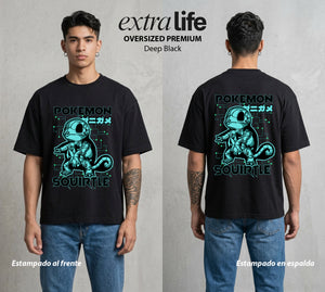 El Mundo Entrenador | Los Huesos del Agua Rayos X #03560 - Playera Oversized Premium | Deep Black - Foto en modelo