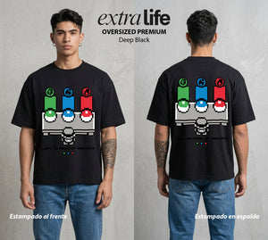 El Mundo Entrenador | Los Iniciales del Bien #03563 - Playera Oversized Premium | Deep Black - Foto en modelo