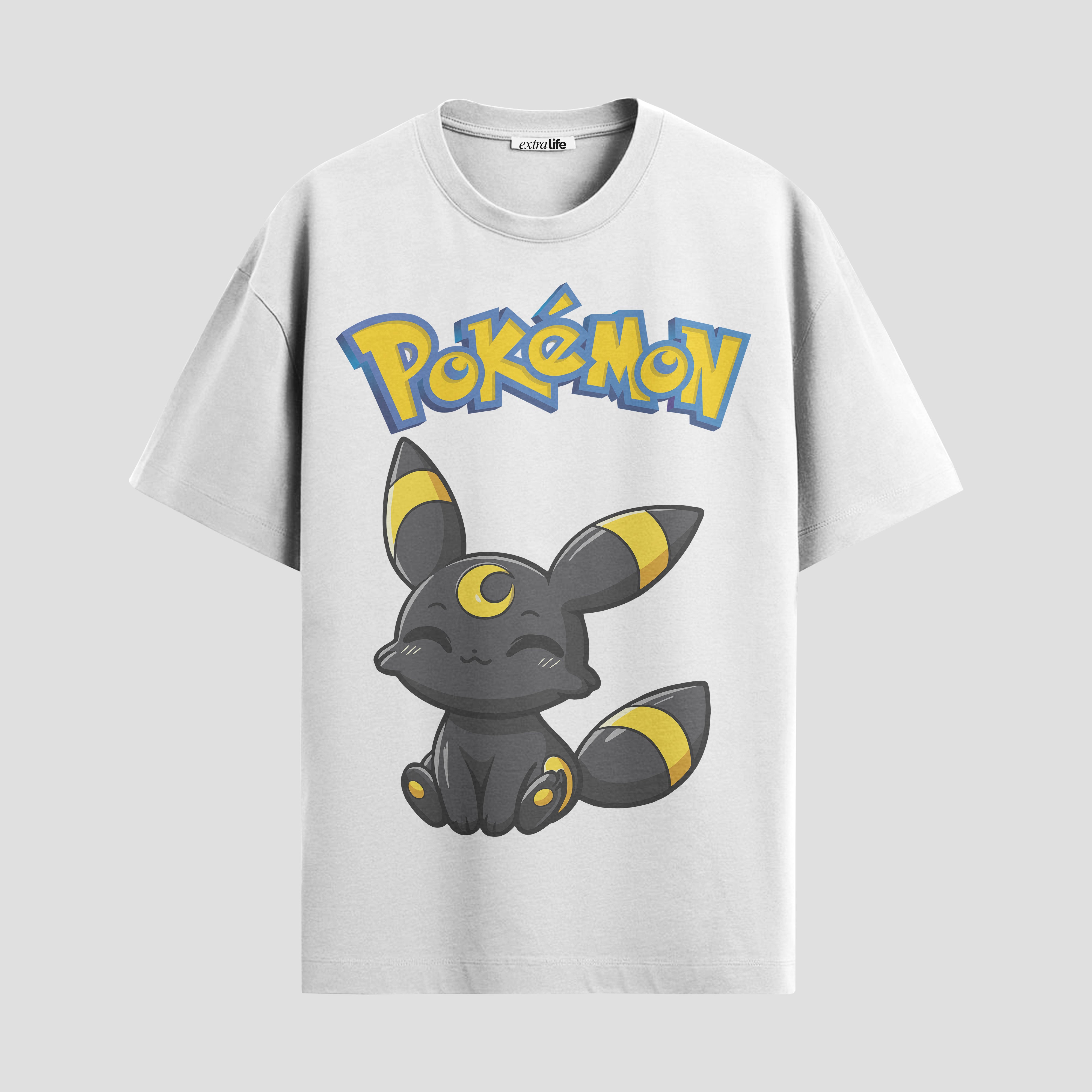Playera urbana de anime y gaming ExtraLife MX, corte Standard Fit unisex ligero y transpirable en color Deep Black y Pure White, ropa de uso diario para gym y casual.