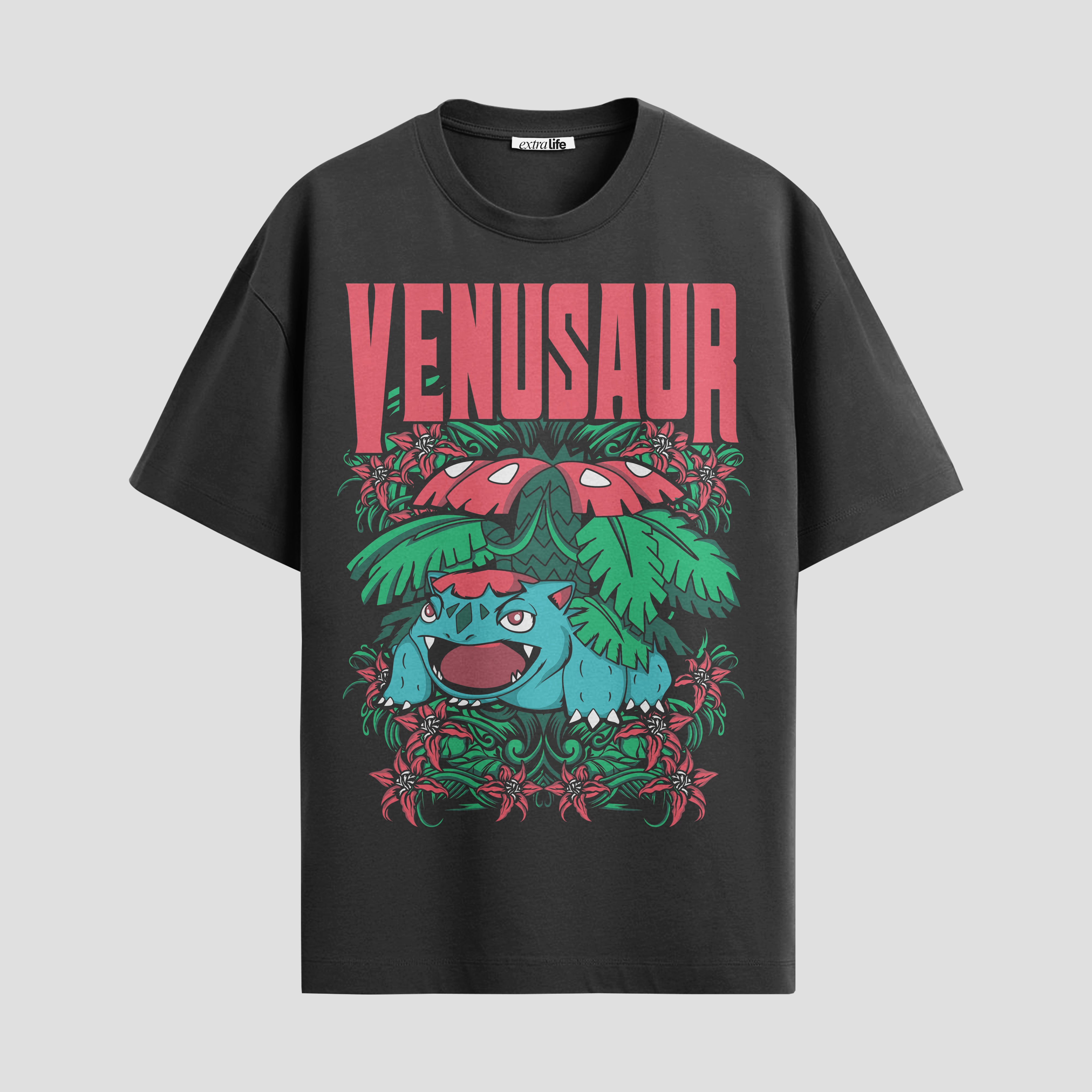 Playera urbana de anime y gaming ExtraLife MX, corte Standard Fit unisex ligero y transpirable en color Deep Black y Pure White, ropa de uso diario para gym y casual.