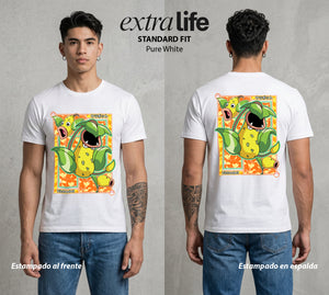El Mundo Entrenador | La Planta Carnivora #03570 - Playera Standard Fit | Pure White - Foto en modelo